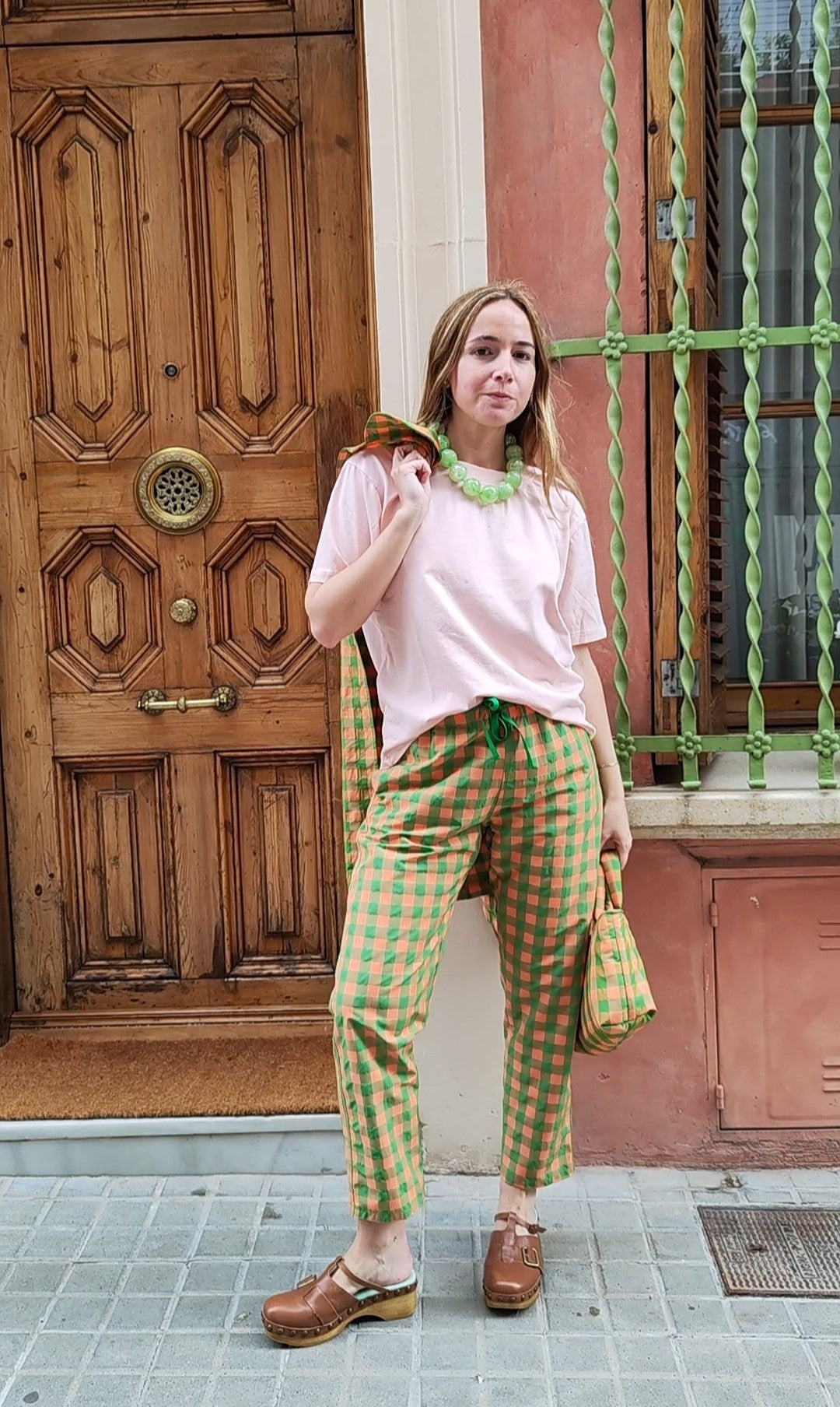 Pantalone Royce Vichy Corallo