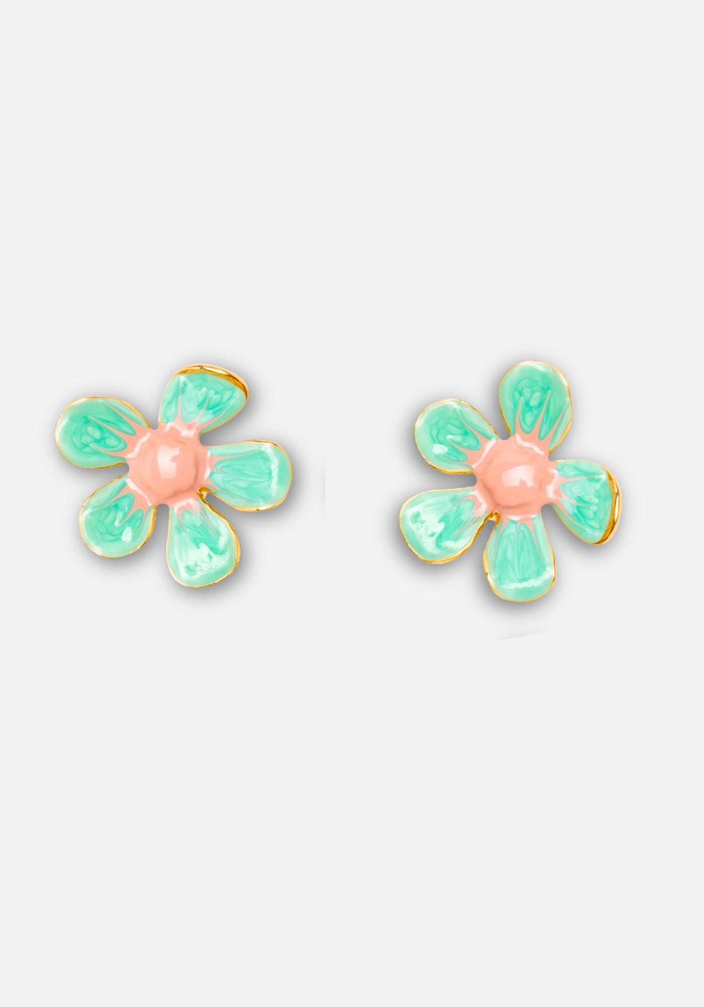 Boucles d'oreilles Fleur Turquoise