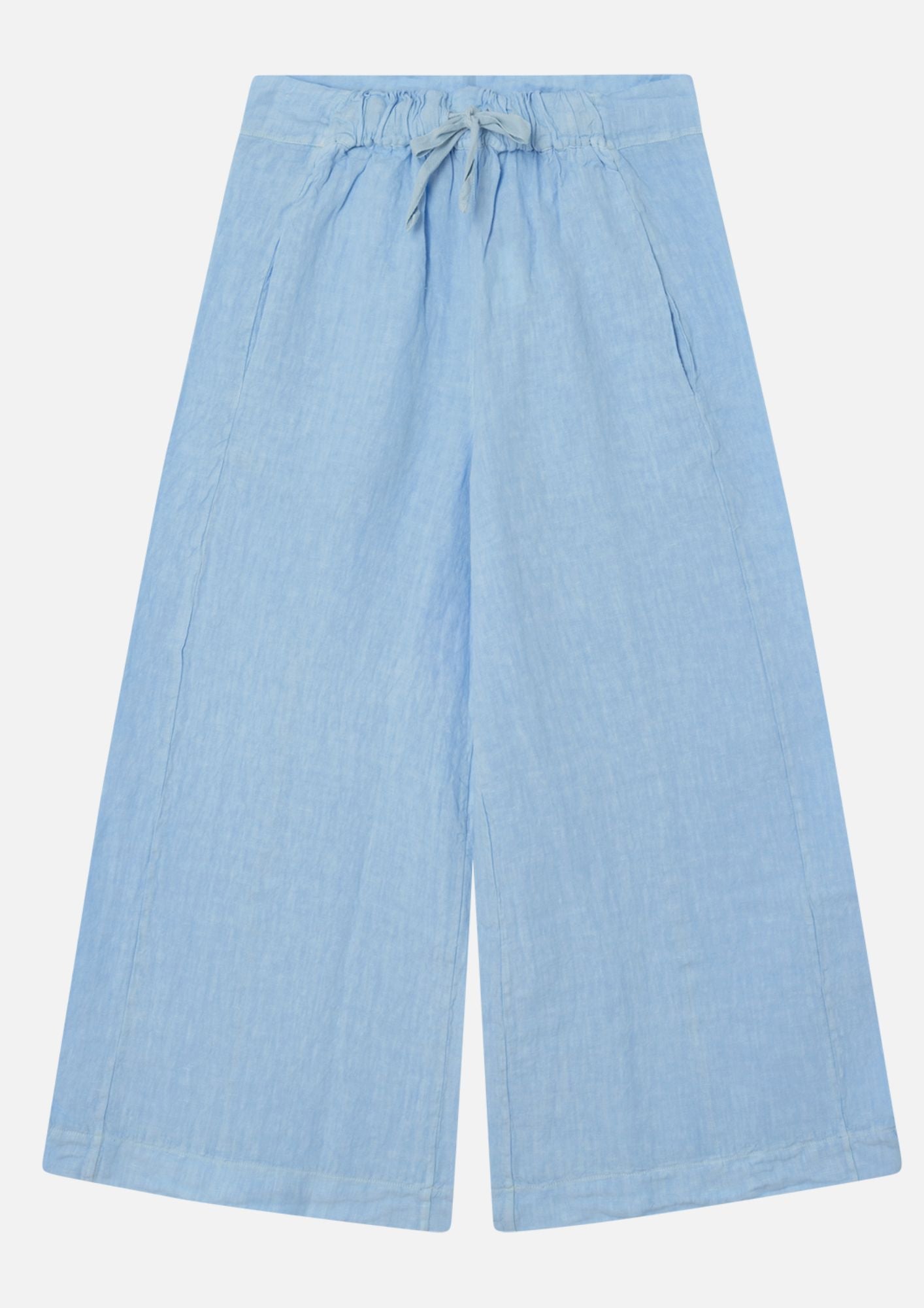 Pantalon bouffant en lin ciel