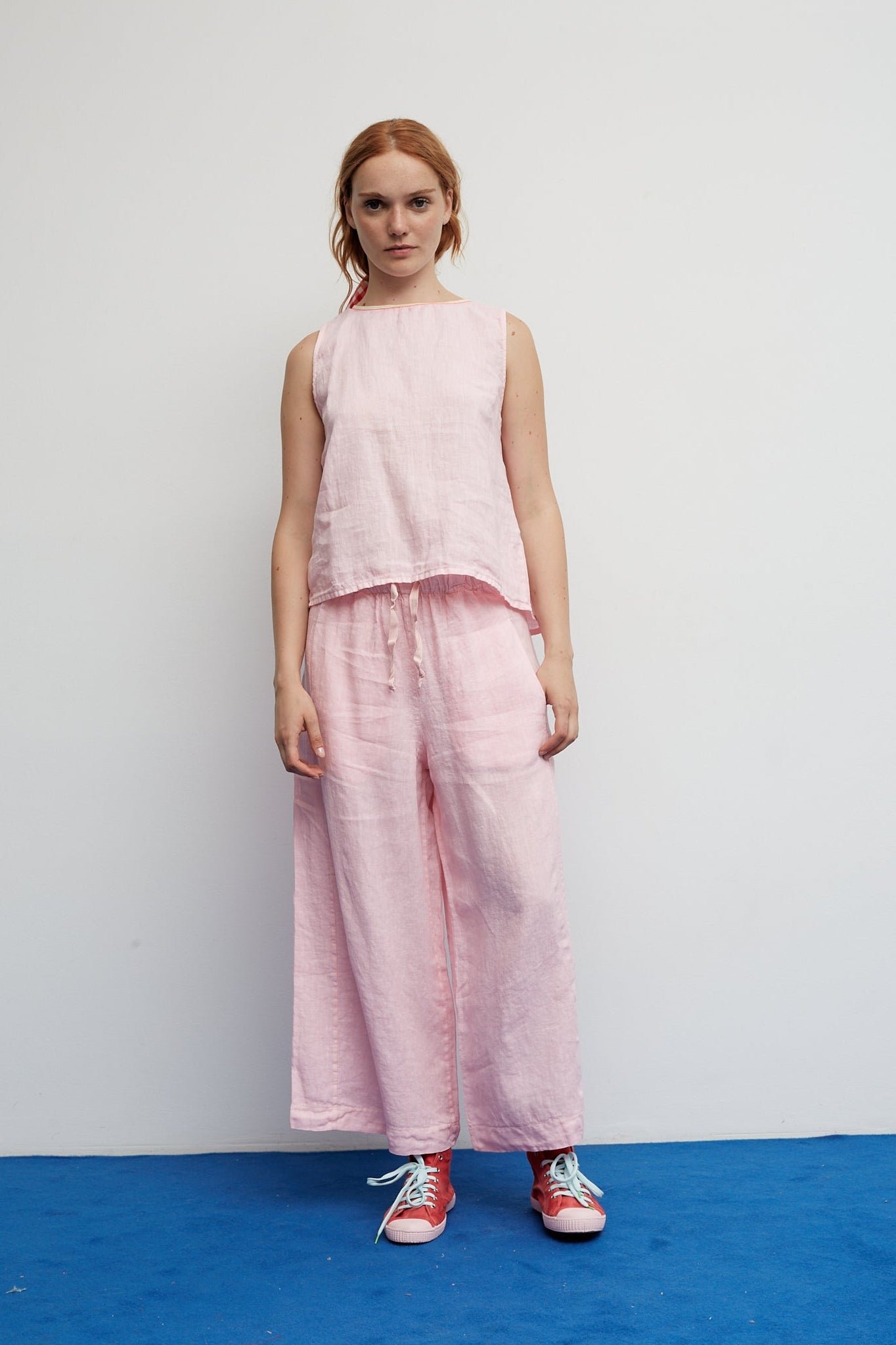 Pantalon Bomba en lin Rose