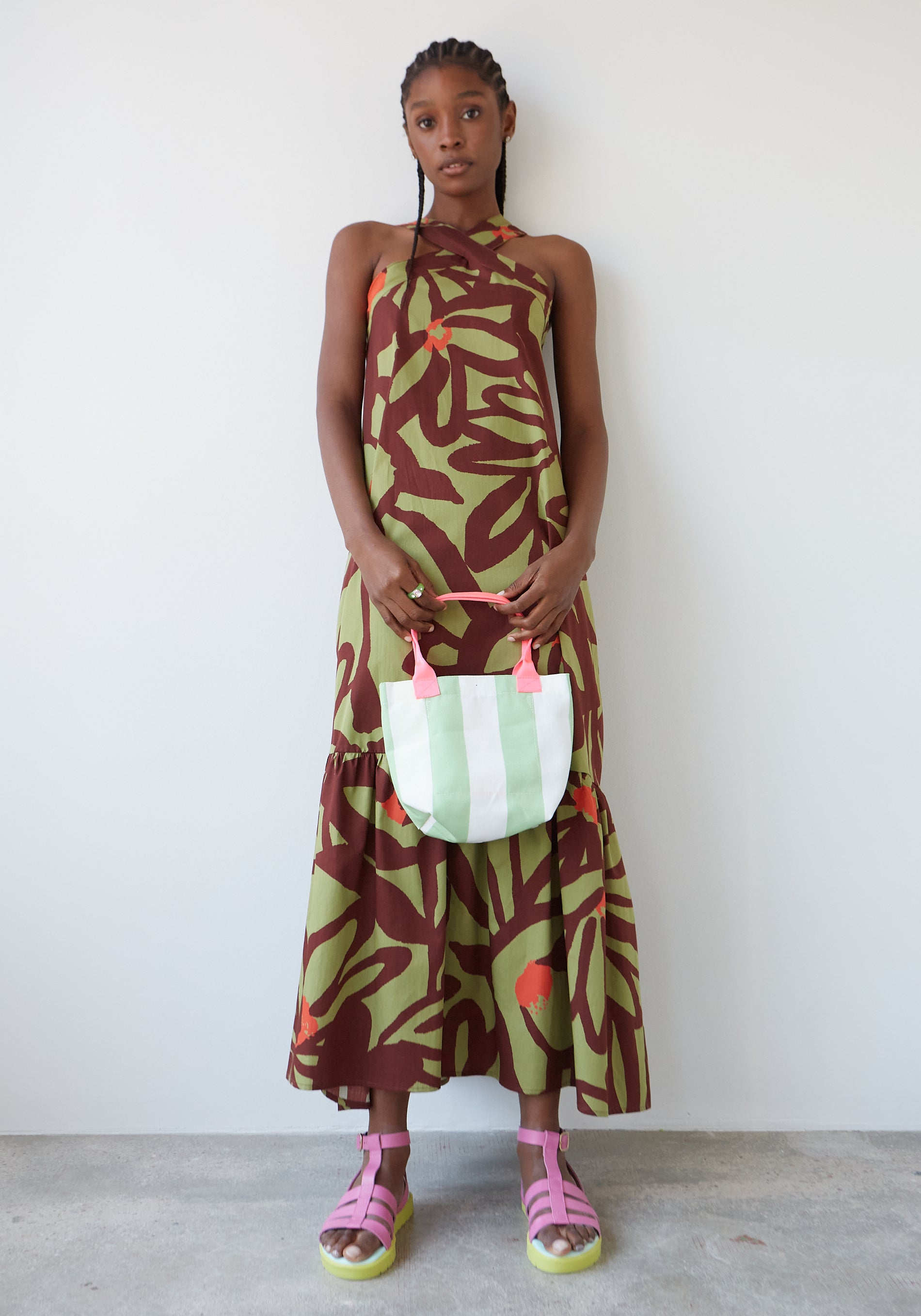 Robe Patience Flores Kaki
