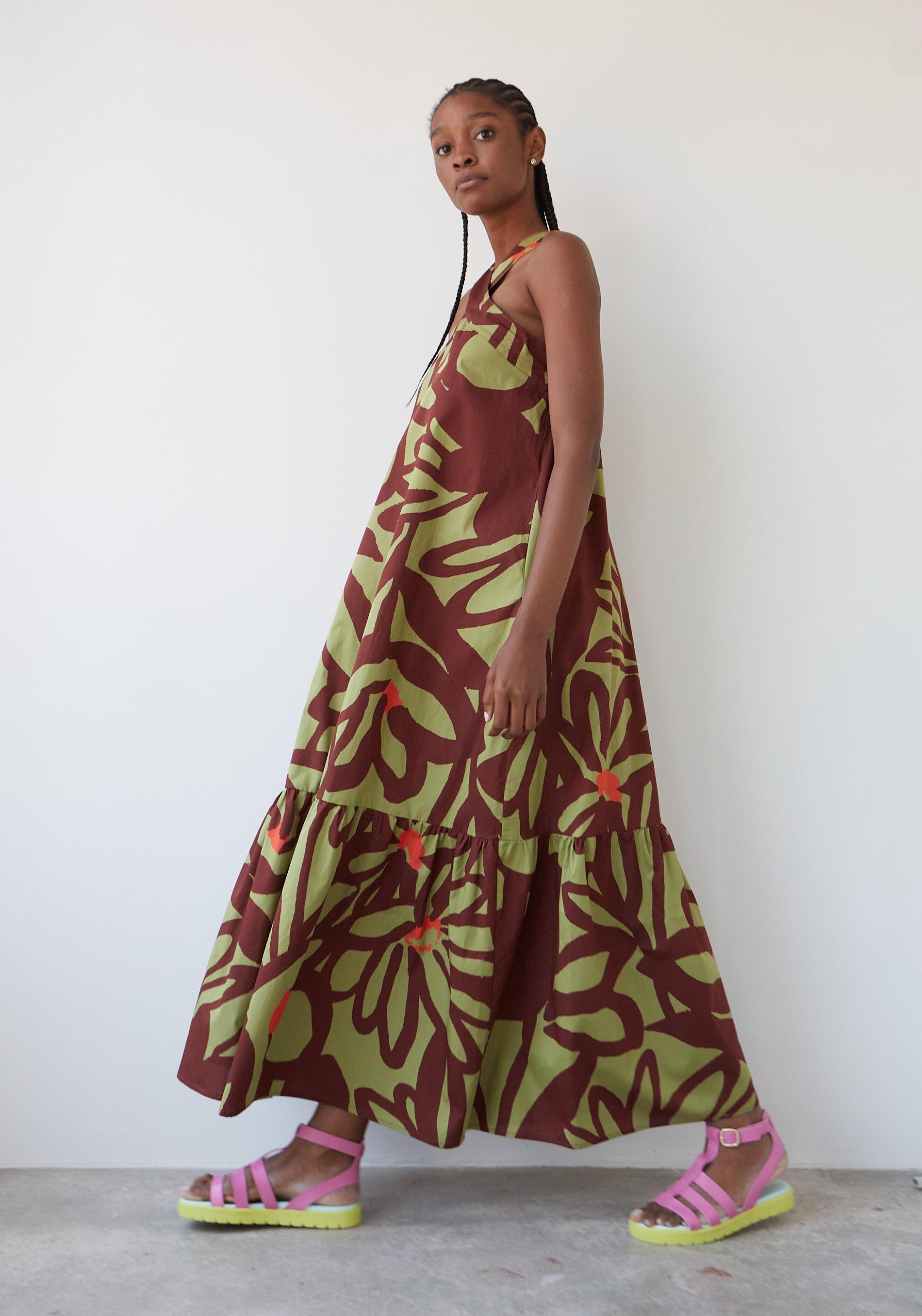 Robe Patience Flores Kaki
