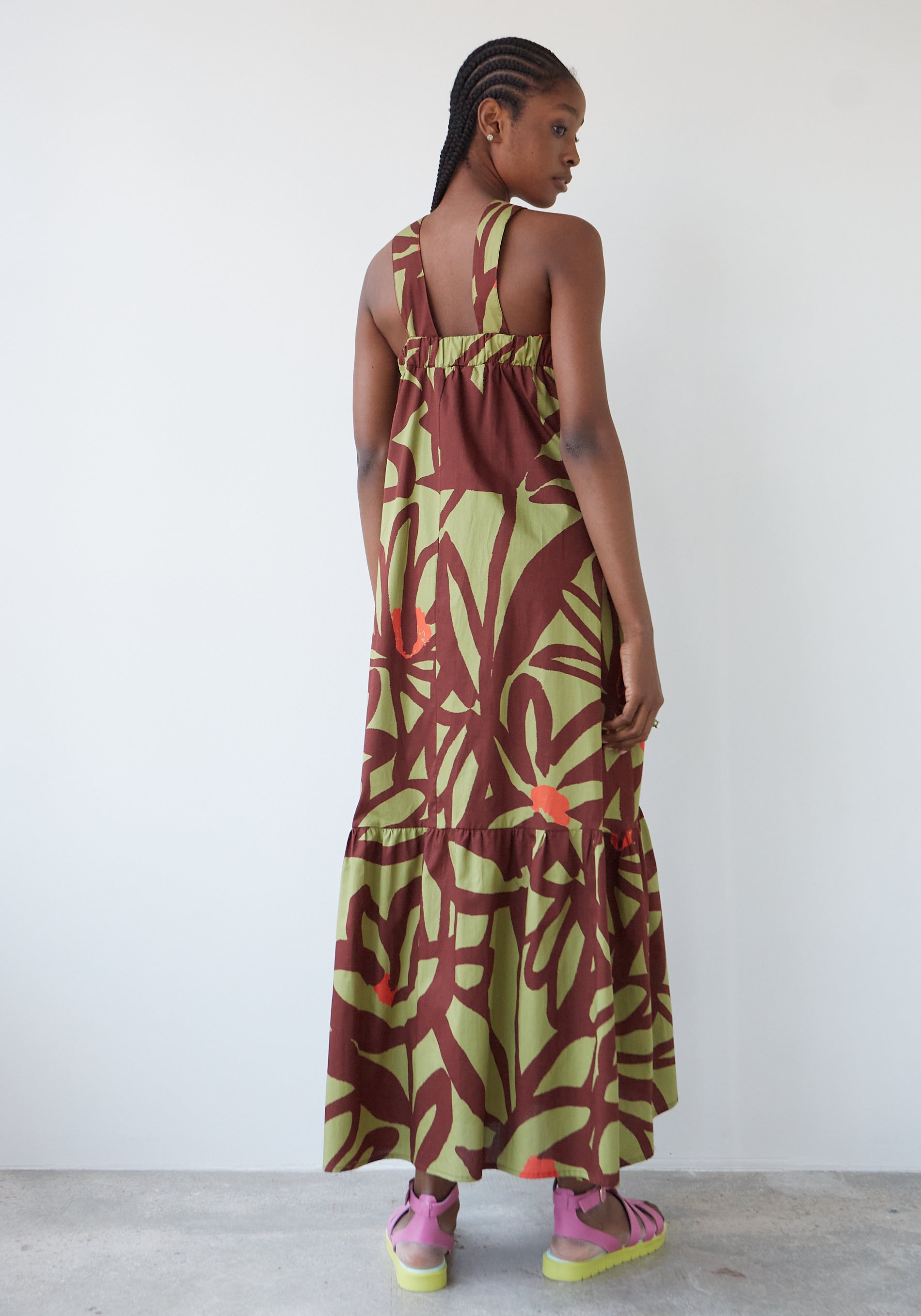 Robe Patience Flores Kaki