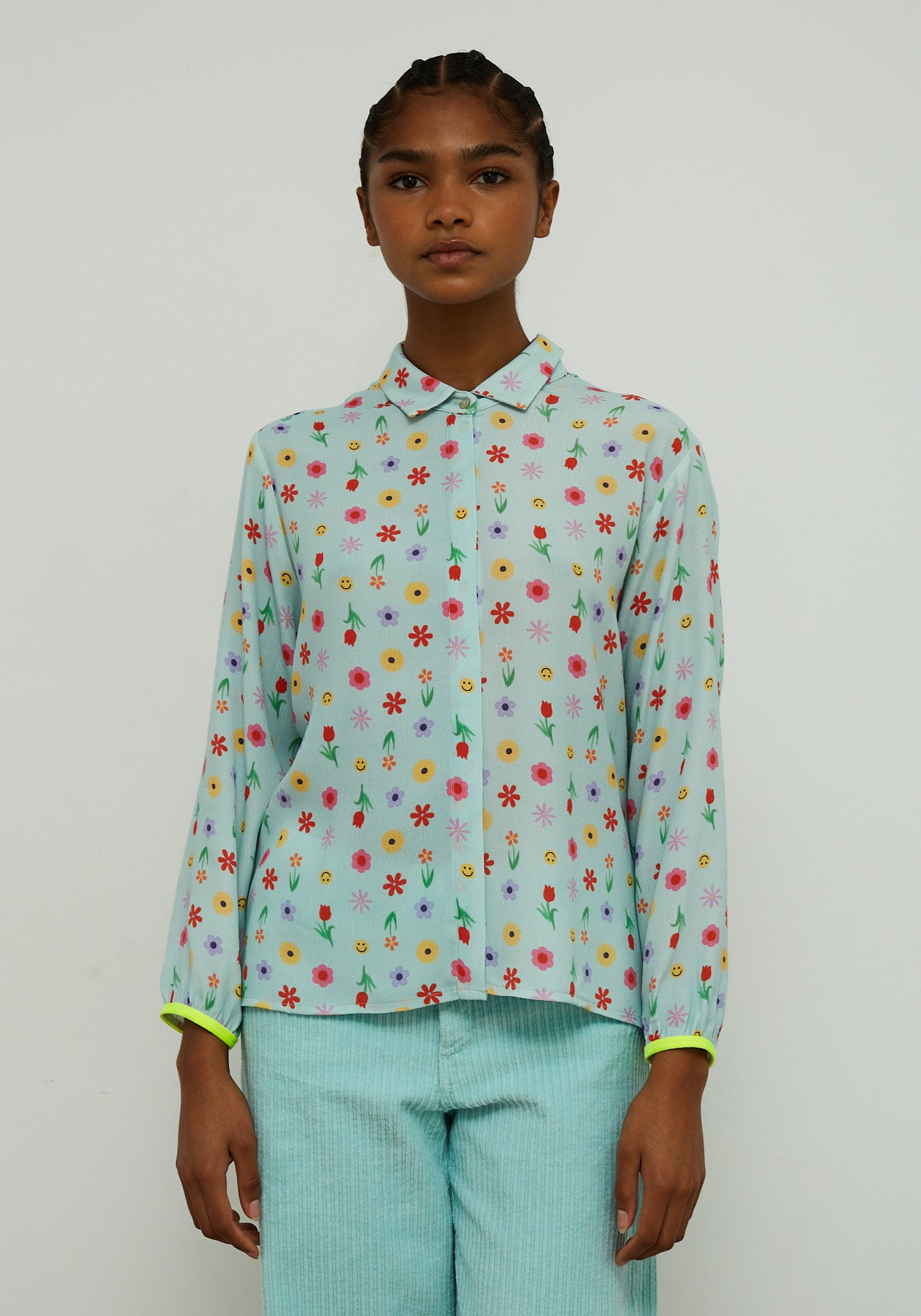 Camicia Flor Acqua