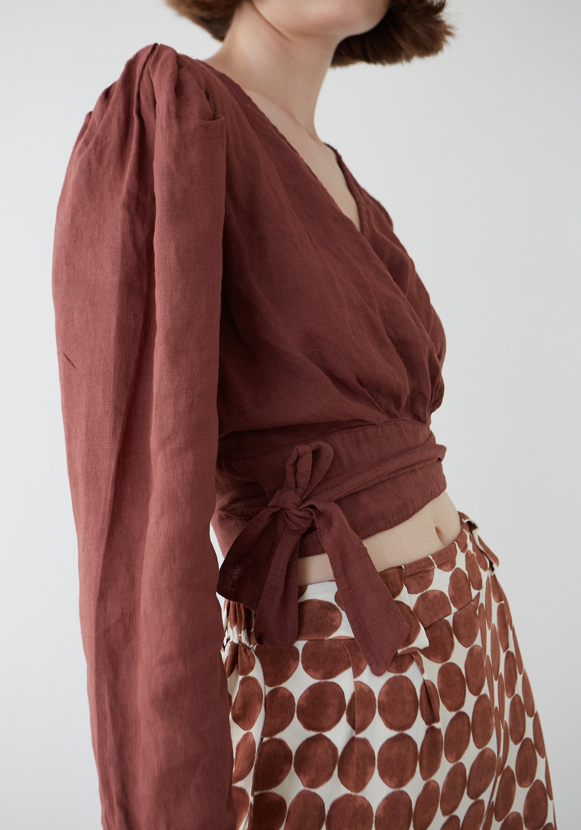 Blouse Capri Lin Marron