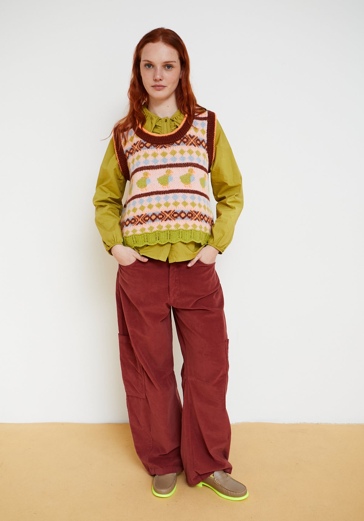 Gilet Maglia Duck Marrone