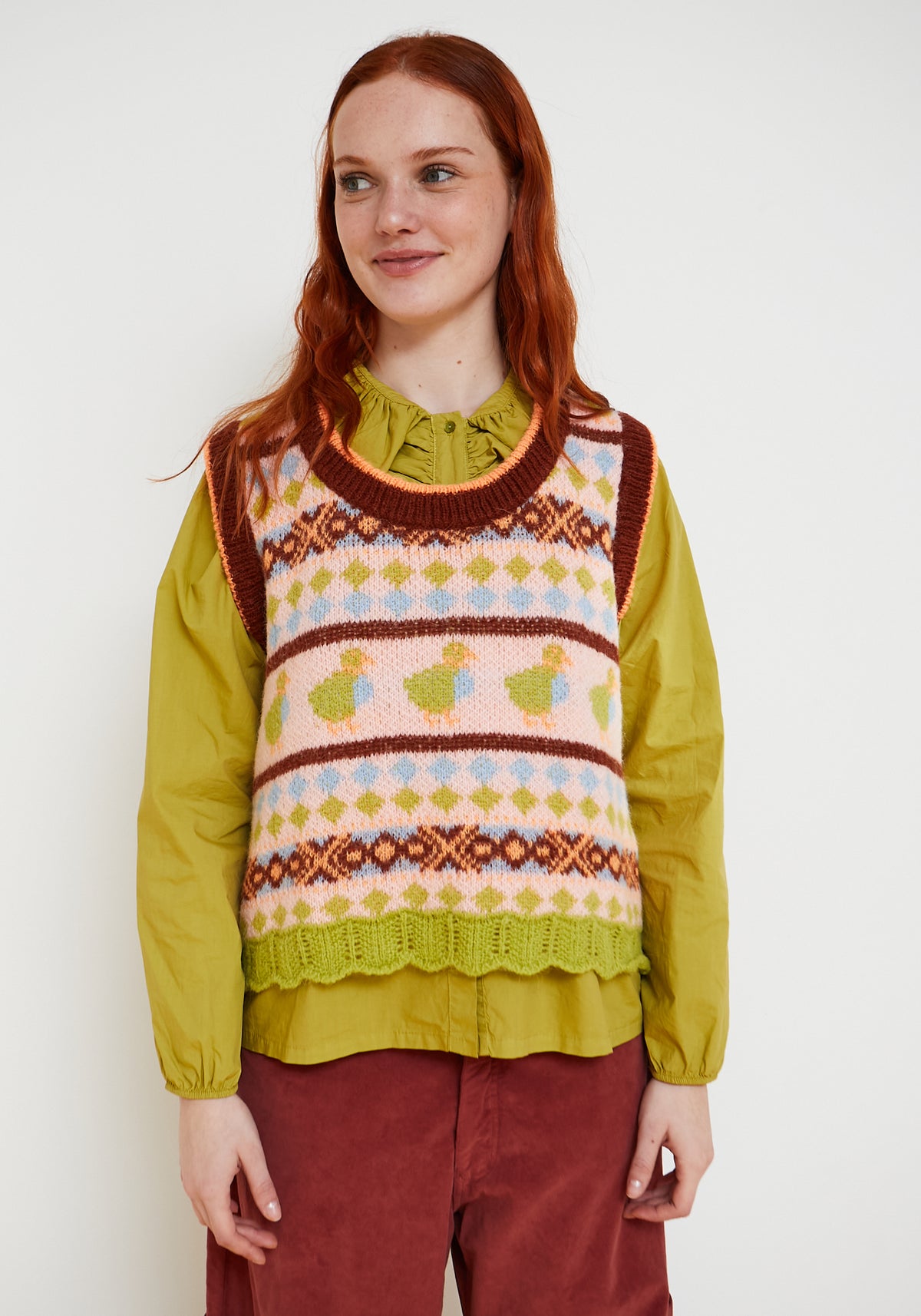 Pull Sans Manches Duck Marron