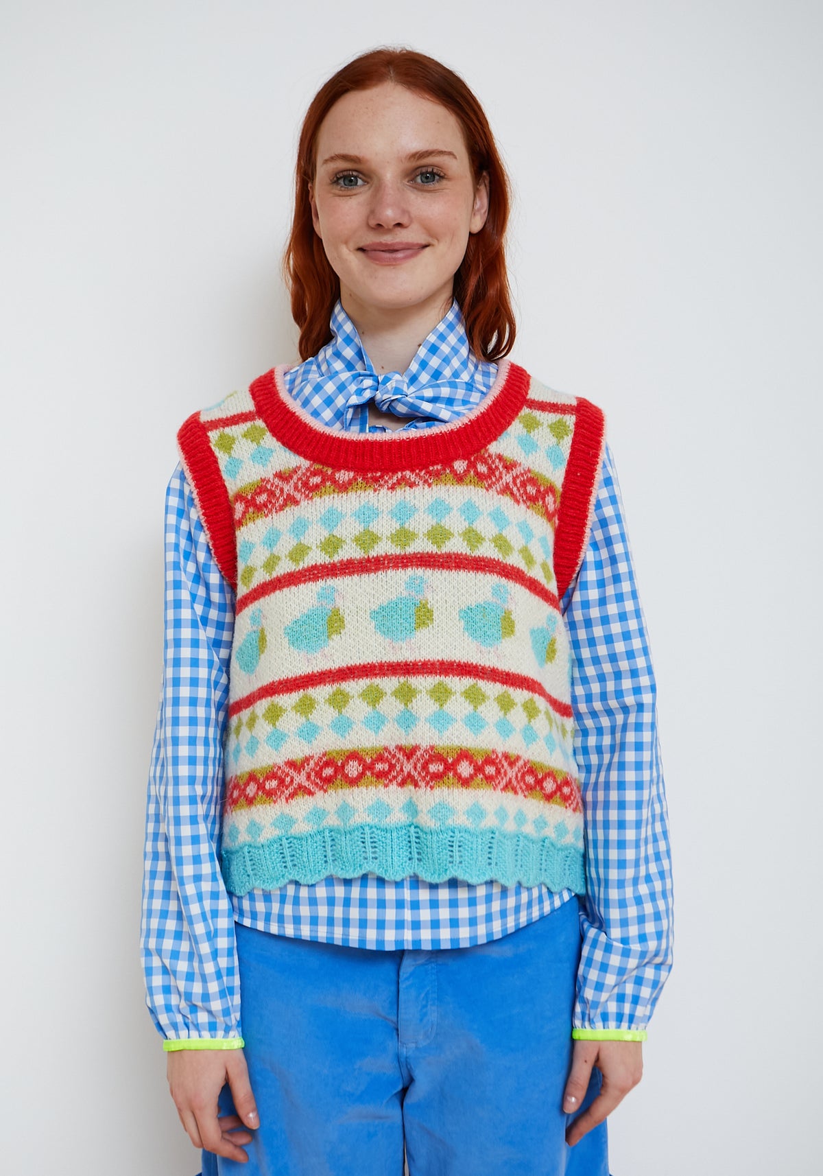 Gilet Maglia Duck Rosso