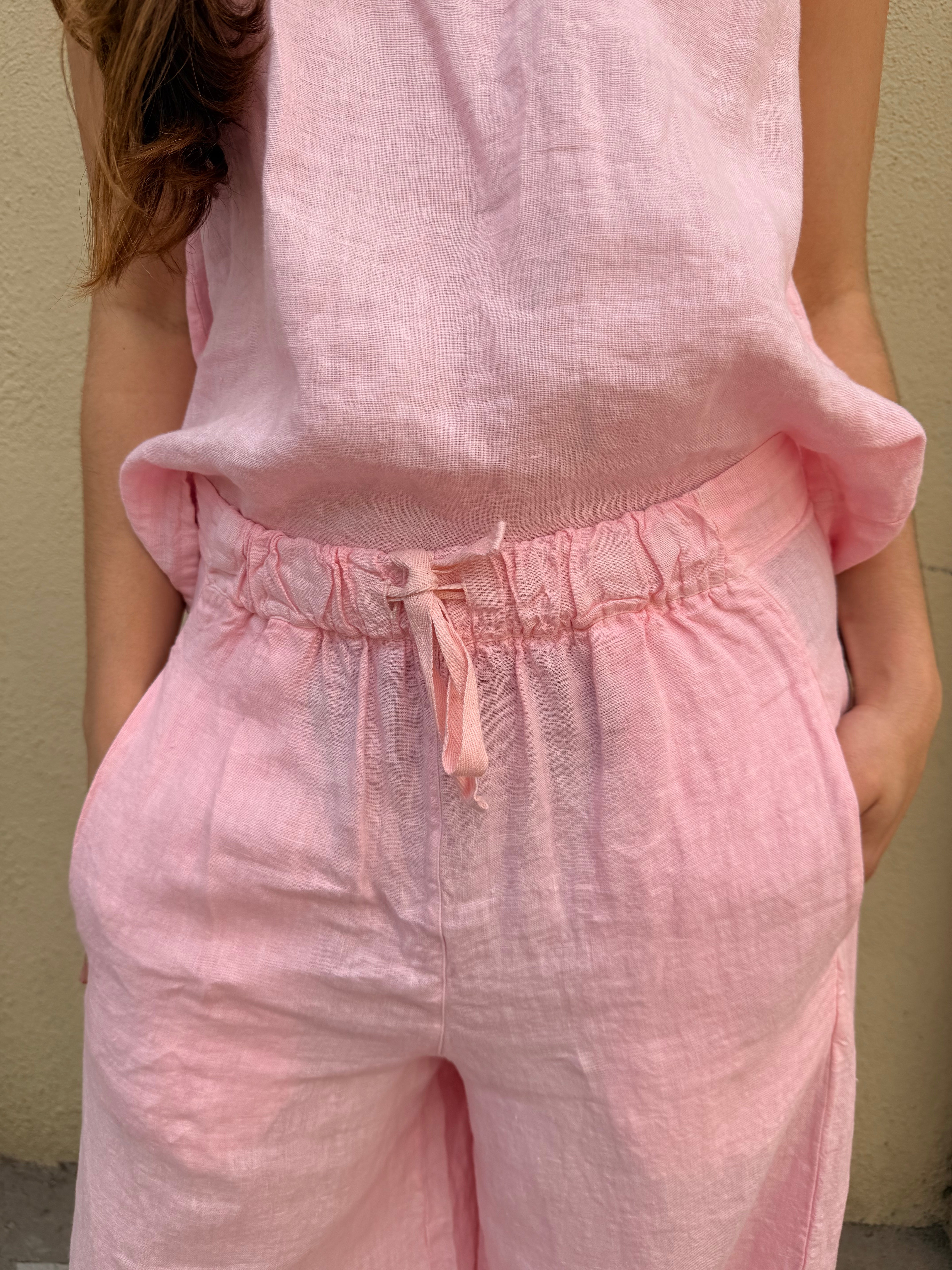 Pantalon Bomba en lin Rose