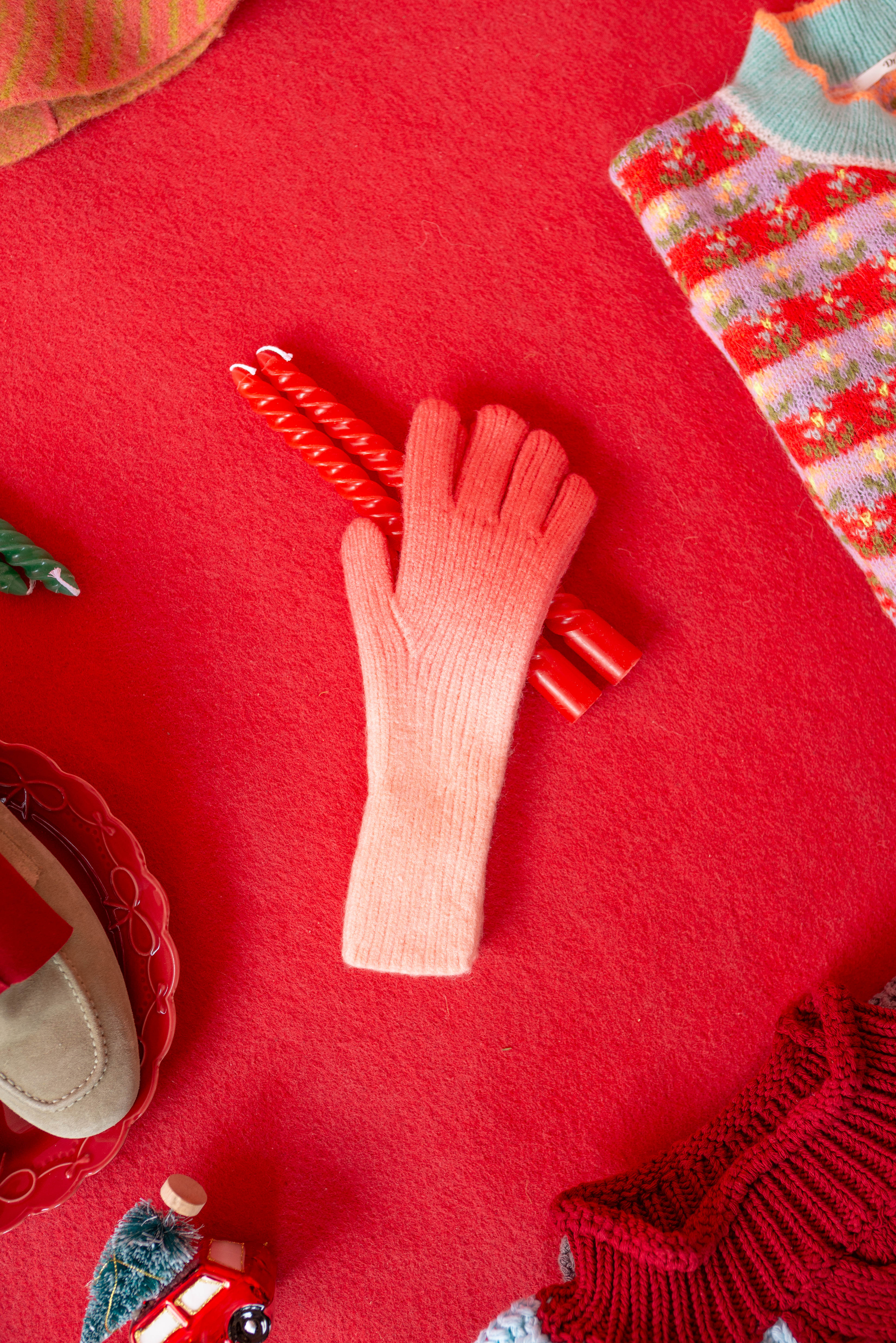 Gants dégradé rose