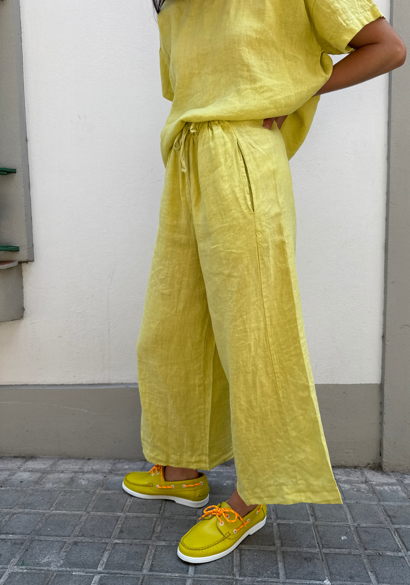 Pantalone Bomba Lino Oro