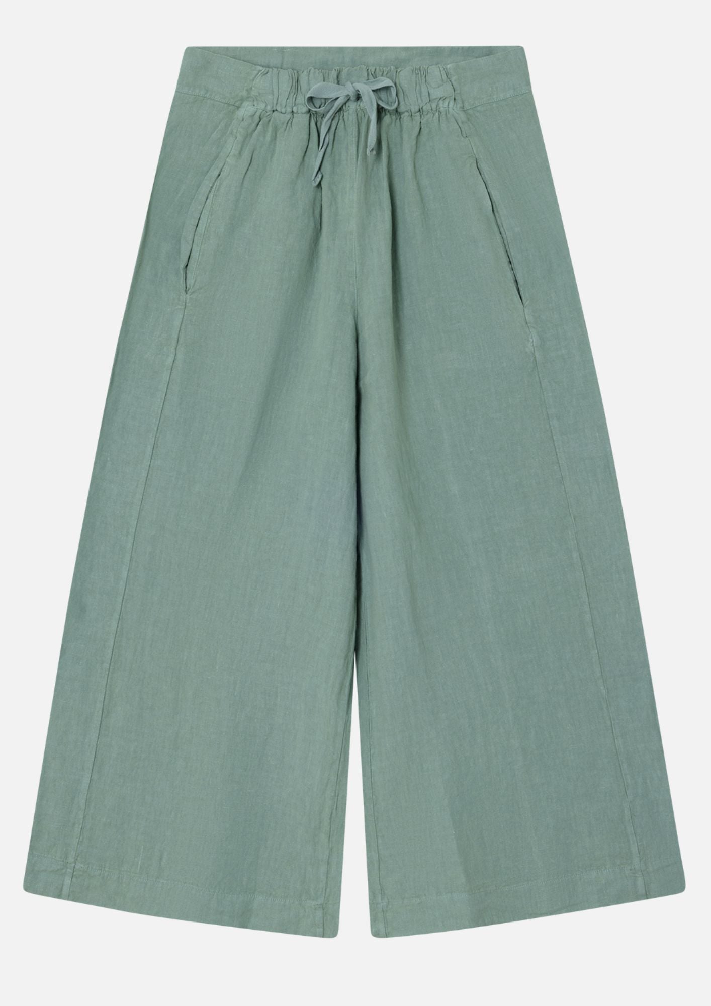 Pantalon bouffant en lin vert