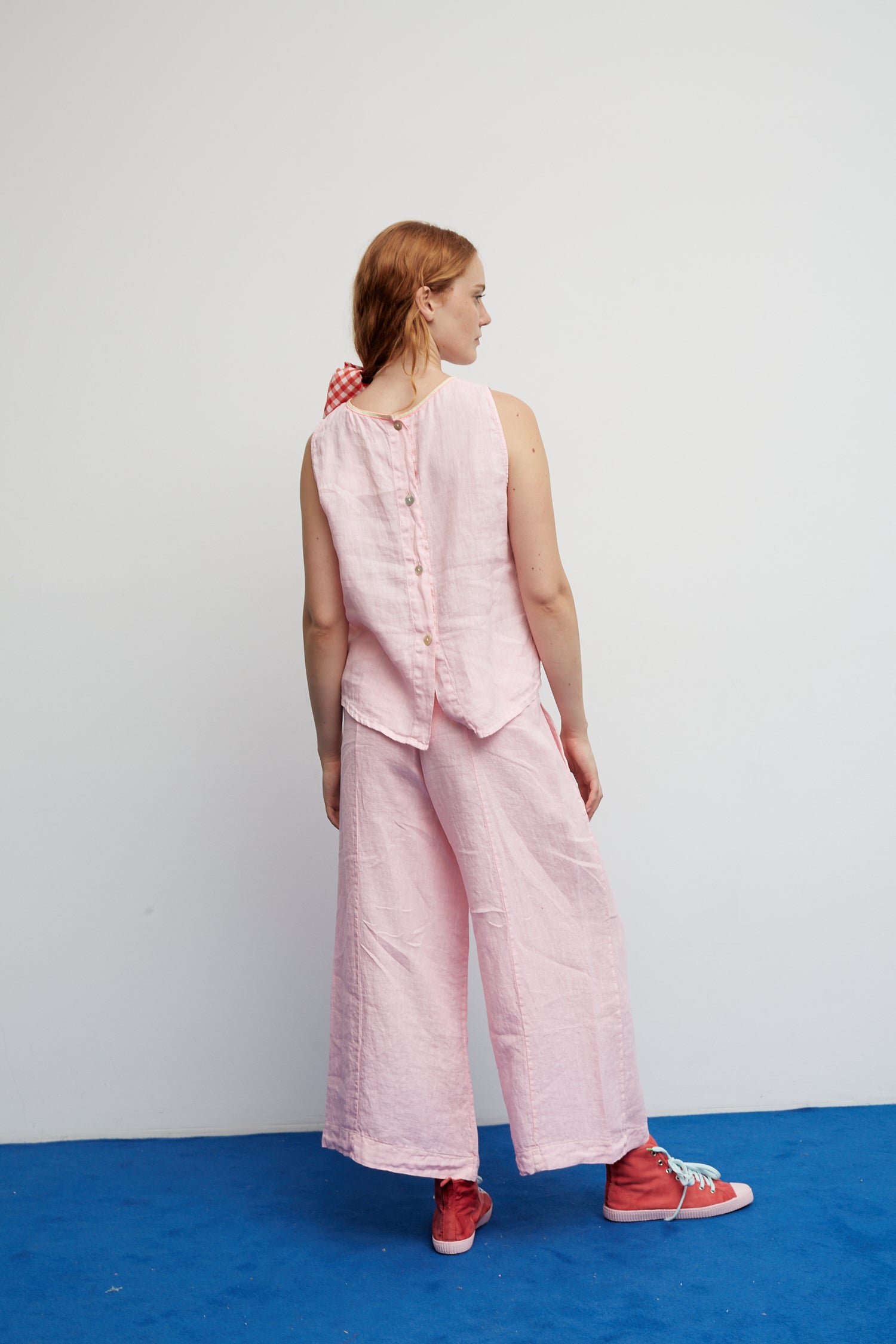Pantalon Bomba en lin Rose