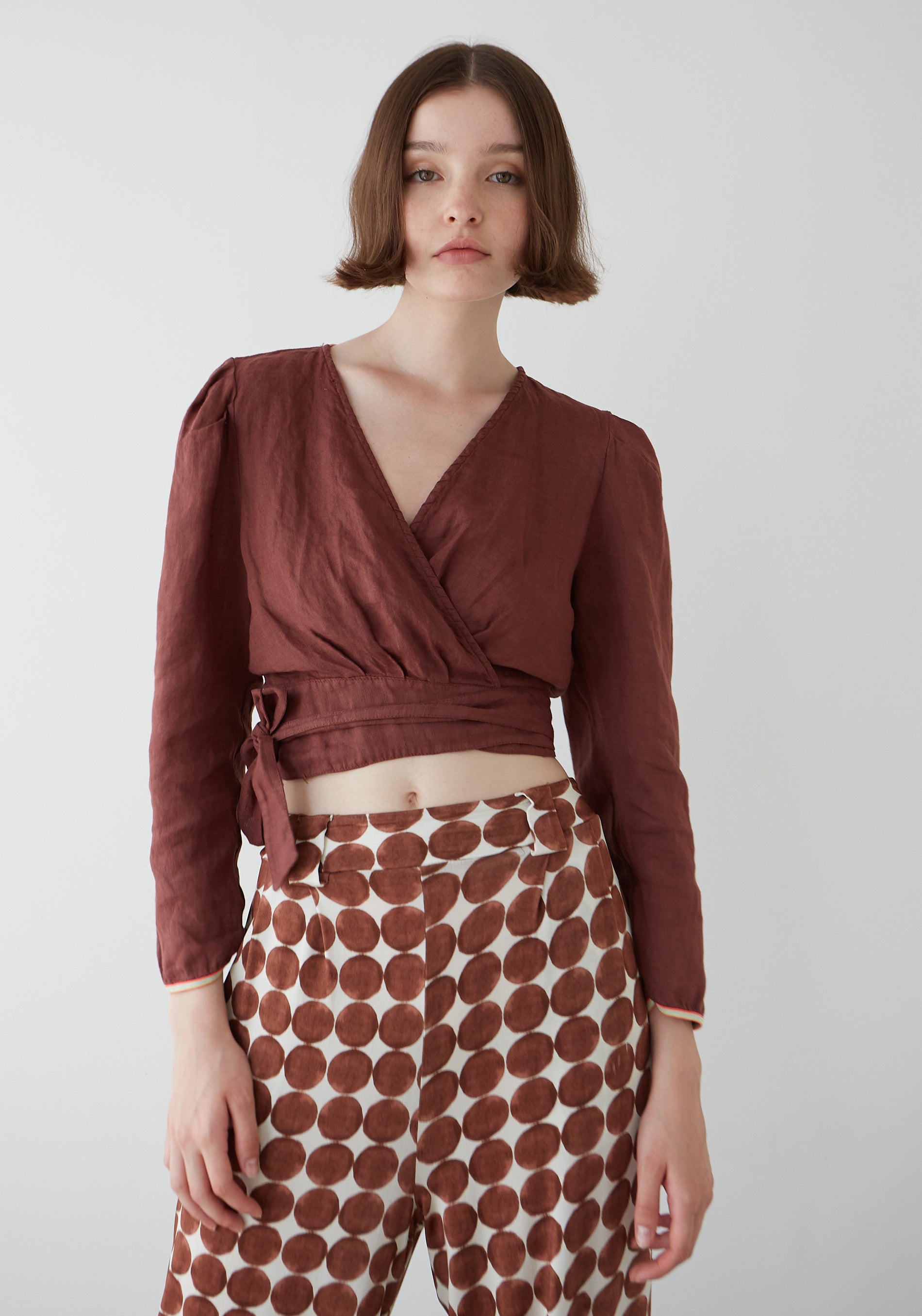 Blouse Capri Lin Marron