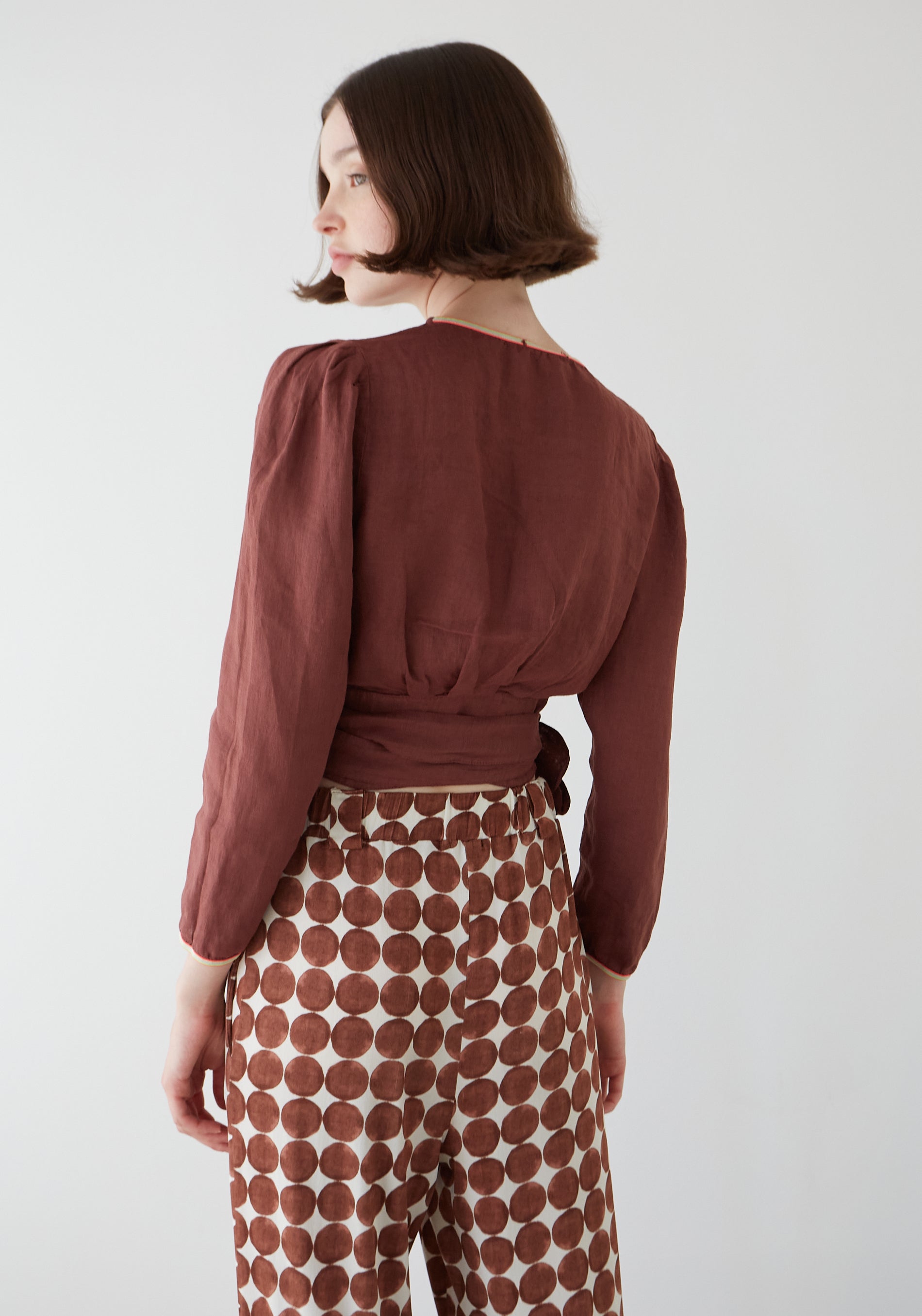 Blouse Capri Lin Marron