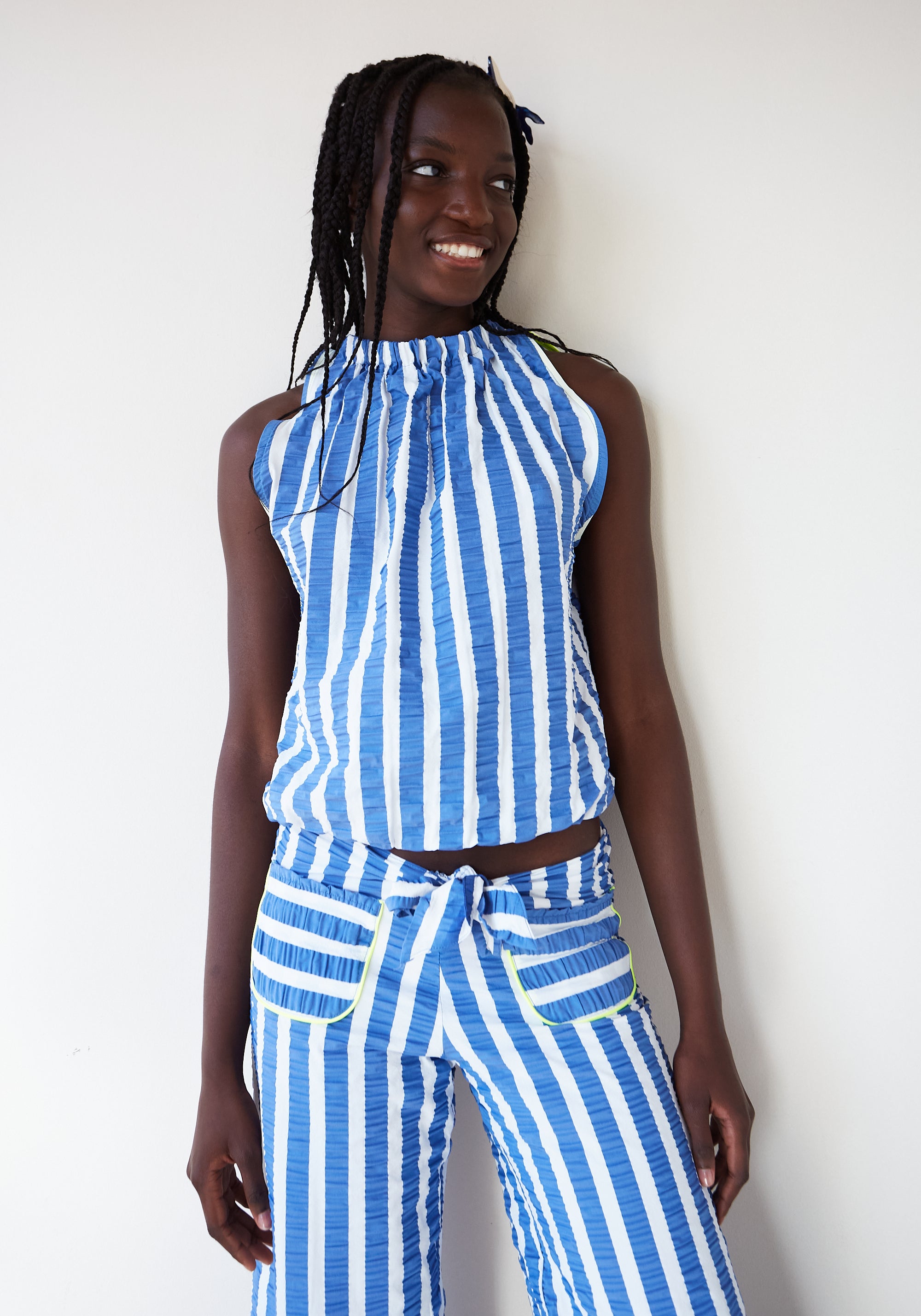 Pantalone con Fiocco Blu