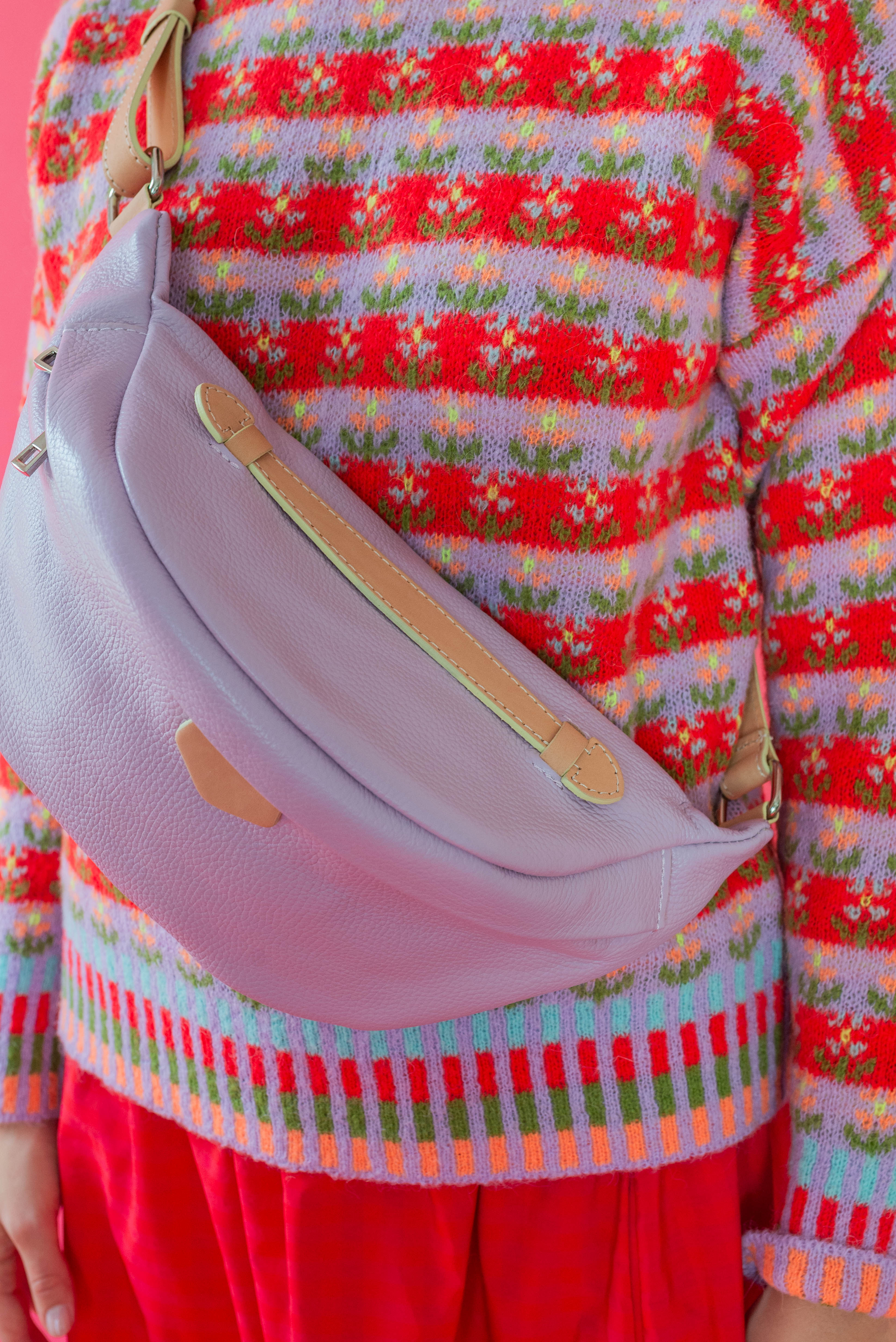 Marsupio in pelle lilla