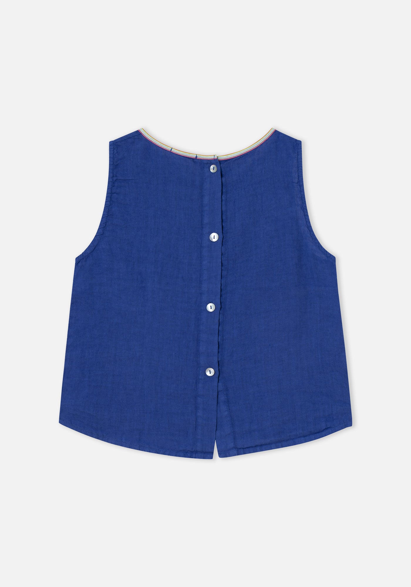 Top Ana Linen Bleu