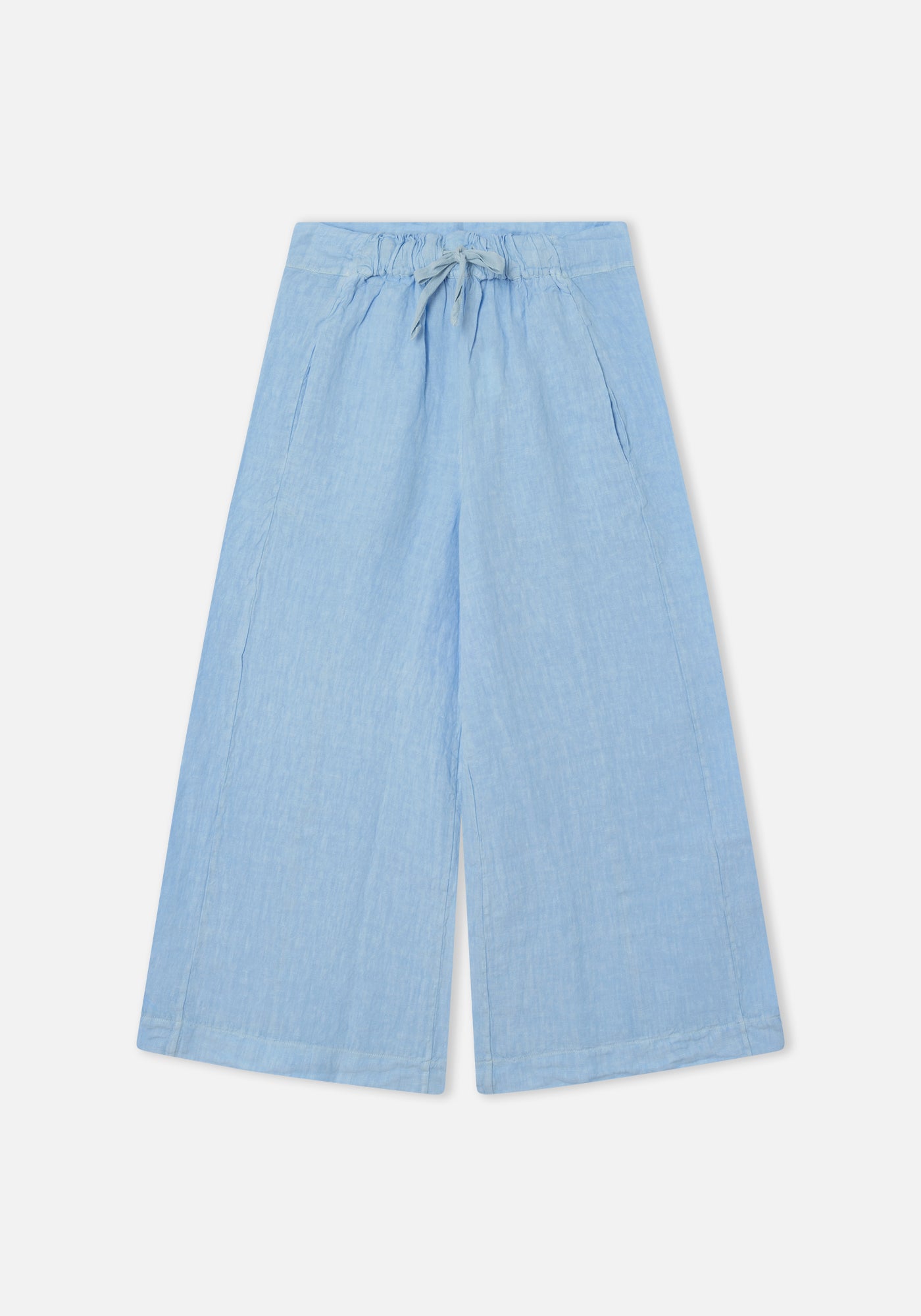 Pantalon bouffant en lin ciel