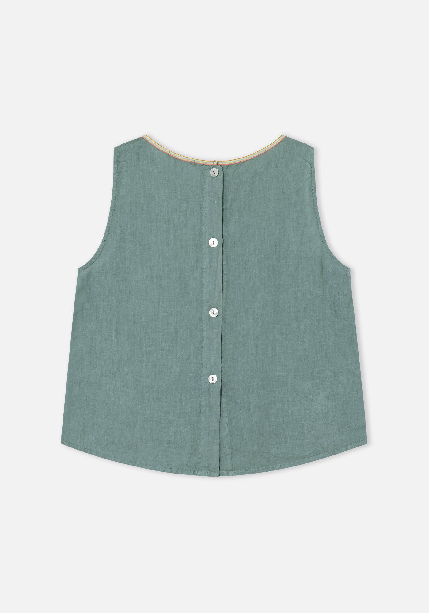 Top Ana lino verde