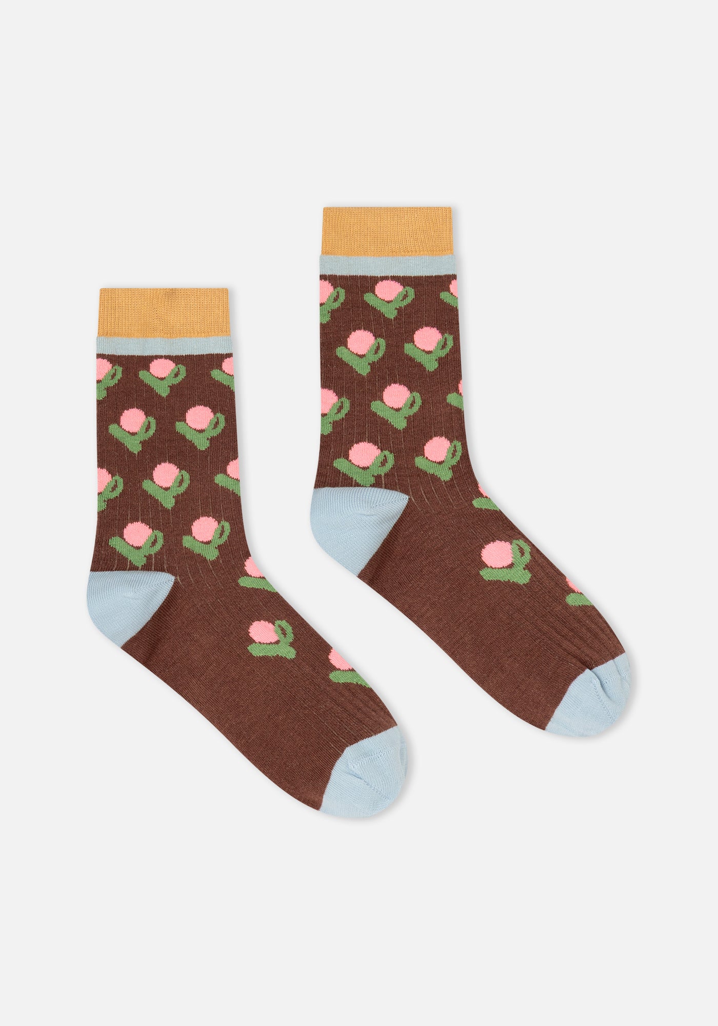 Chaussettes Fleur Marron