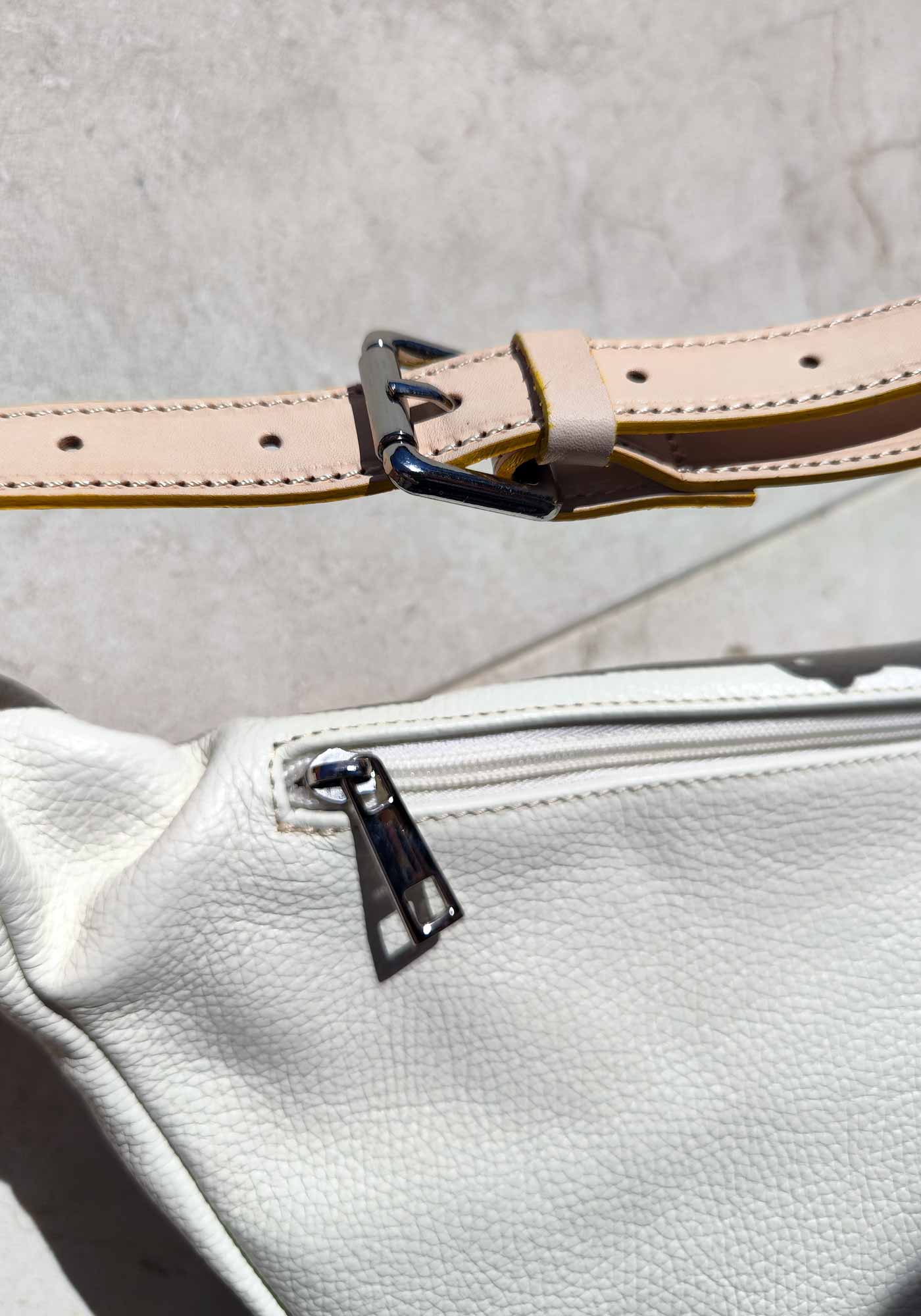 Sac Banane en Cuir Blanc