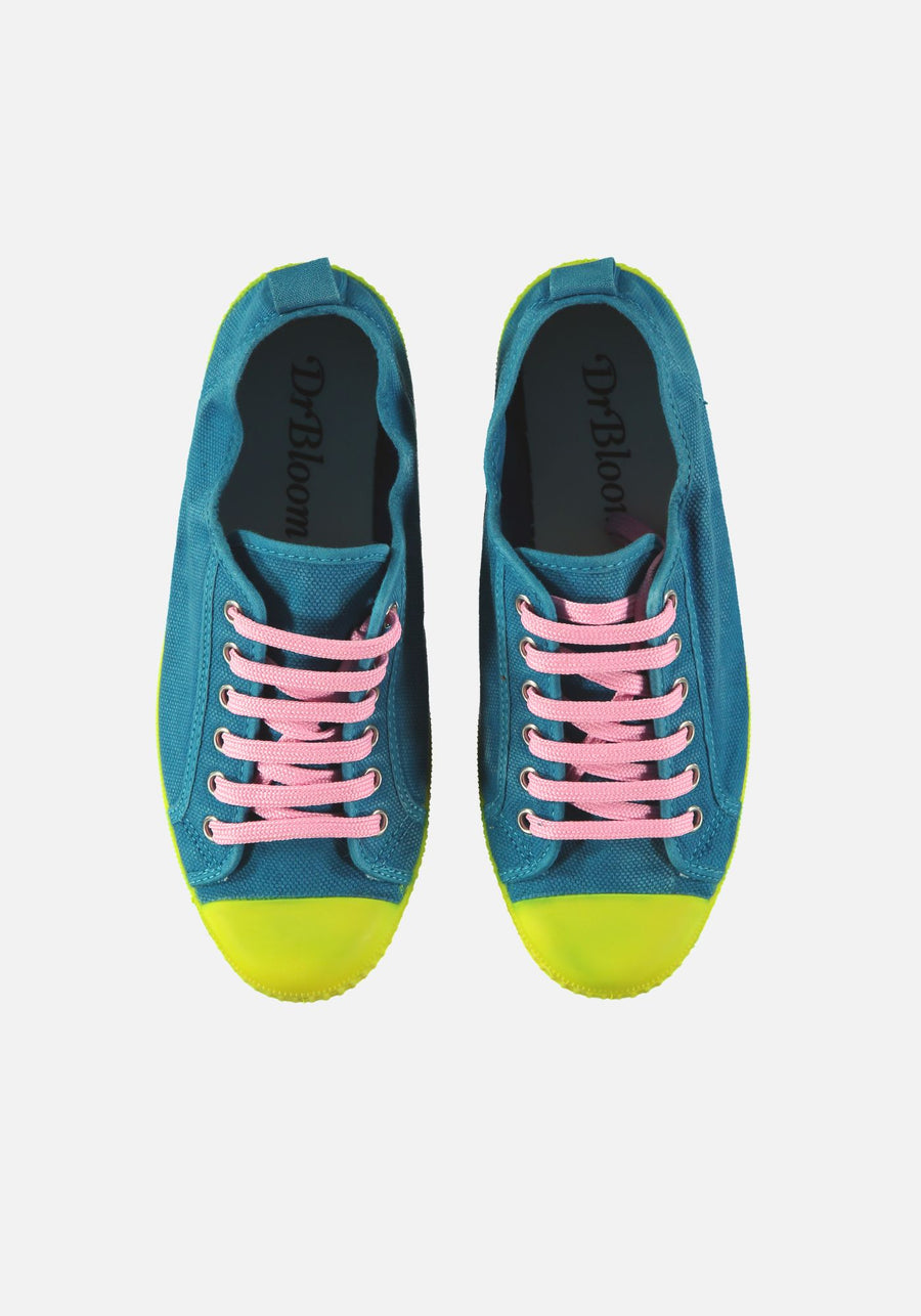 Baskets Bamba Turquoise et Jaune