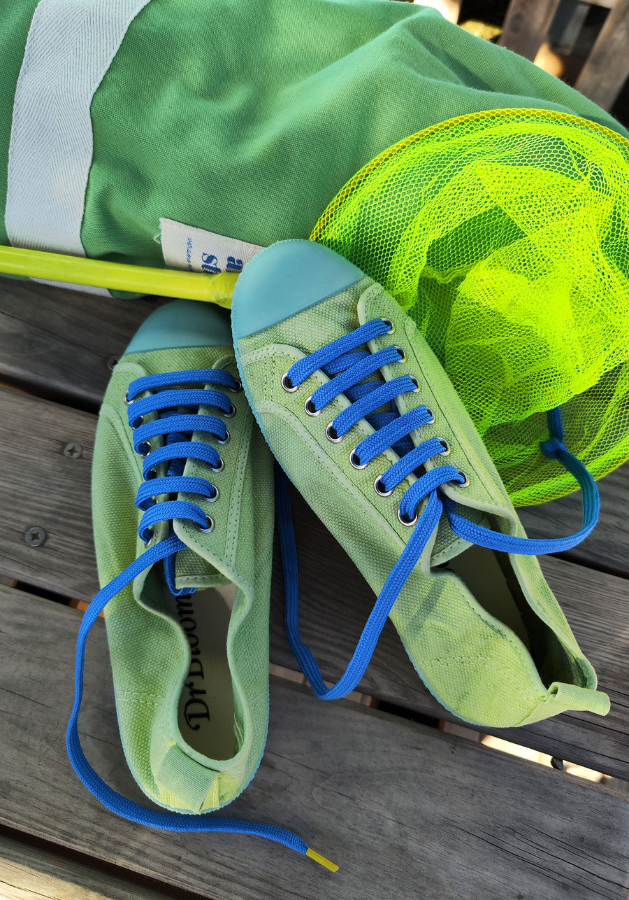 Baskets Bamba Vert et Bleu
