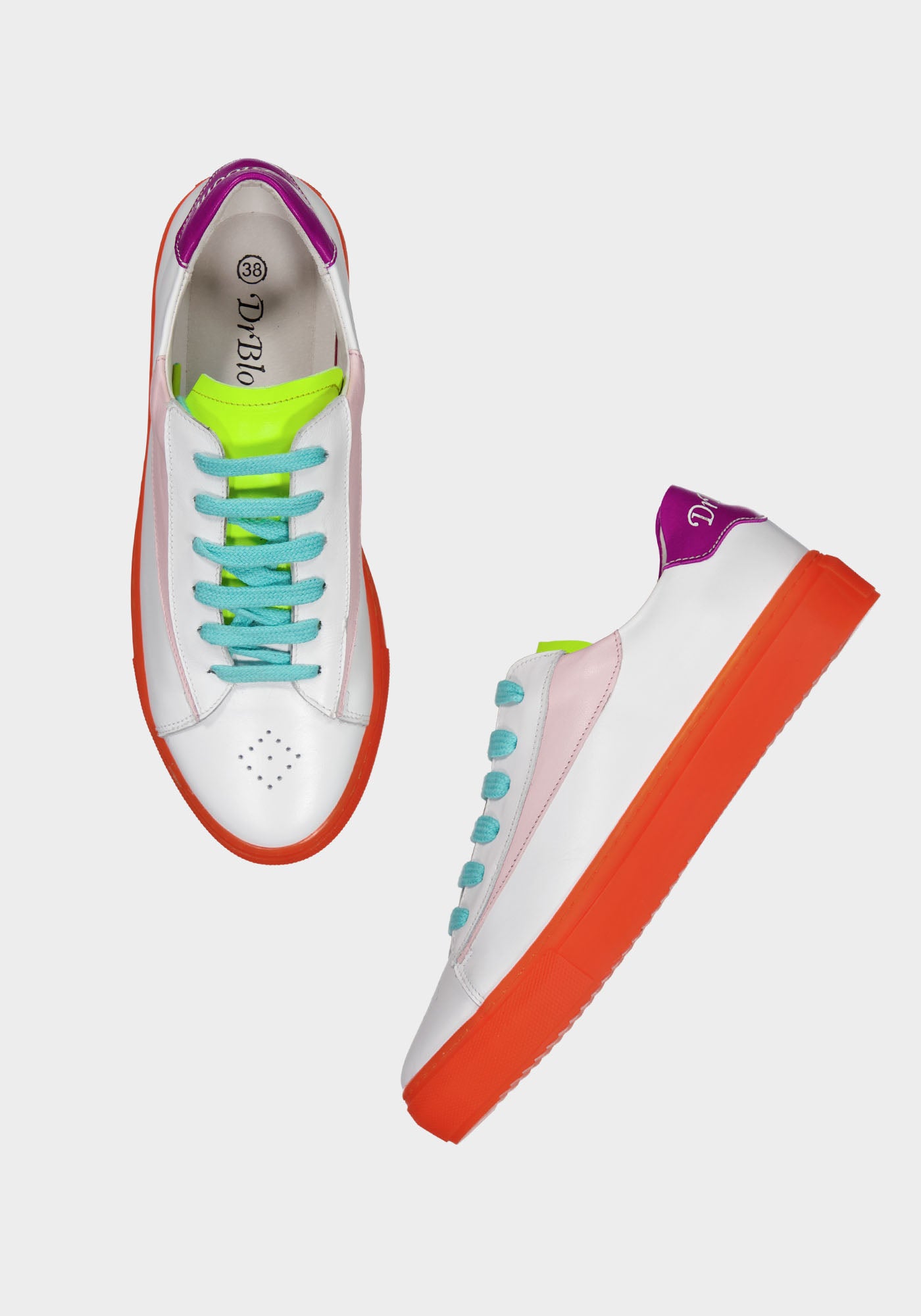 Baskets Vibe Cuir Orange