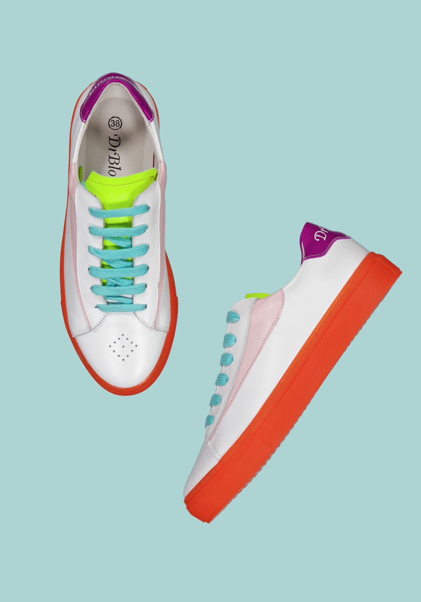 Baskets Vibe Cuir Orange