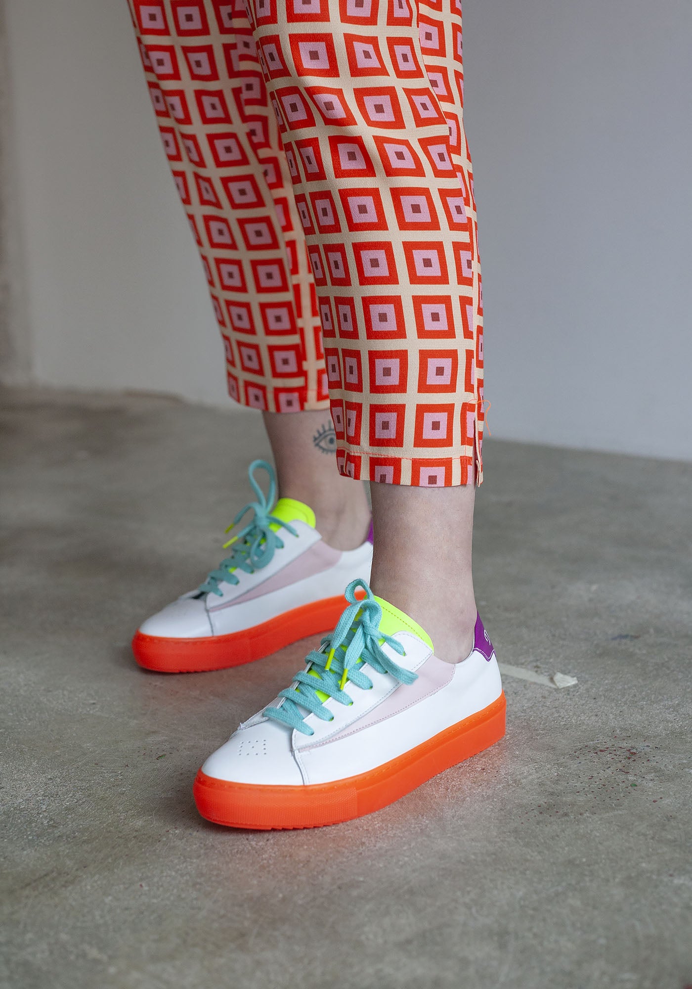 Baskets Vibe Cuir Orange