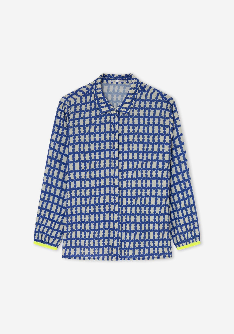 Chemise Imprimé Trèfle Bleu